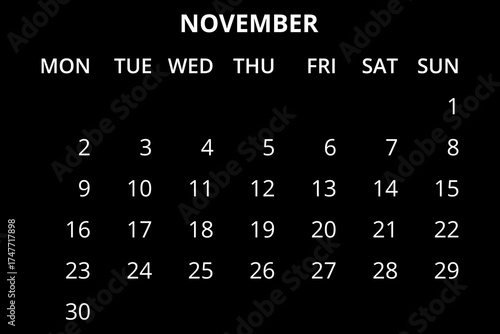 2026 Calendar template. Calendar 2026 - 2033 - 12 months yearly calendar - planner calendar. Monthly calendar. Vector illustration for print, web, mobile app on transparent background