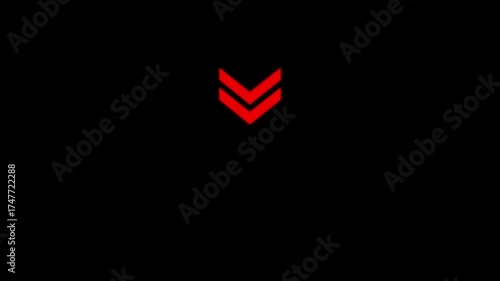 Down-directional arrow loop animation. Swipe right for the animation. 4k video