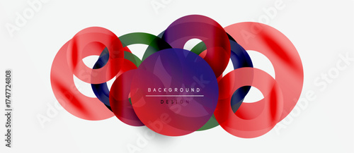 Abstract colorful shapes overlap, creating dynamic visual effect. Modern design element for backgrounds, presentations.
