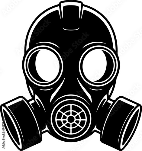 Artistic gas mask silhouette vector illustration