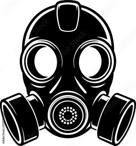 Artistic gas mask silhouette vector illustration