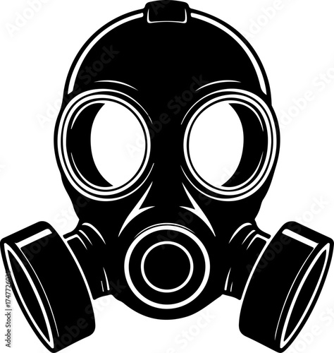 Artistic gas mask silhouette vector illustration