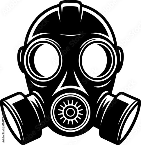 Artistic gas mask silhouette vector illustration