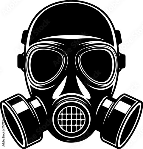 Artistic gas mask silhouette vector illustration