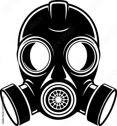 Artistic gas mask silhouette vector illustration