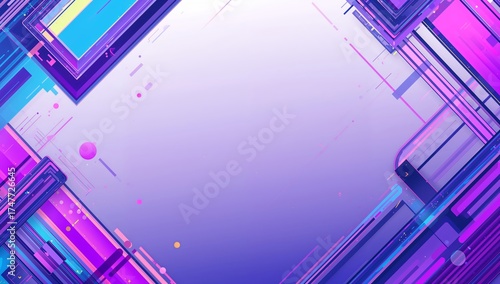 Vibrant Abstract Geometric Design: A Symphony of Purple, Pink, and Blue