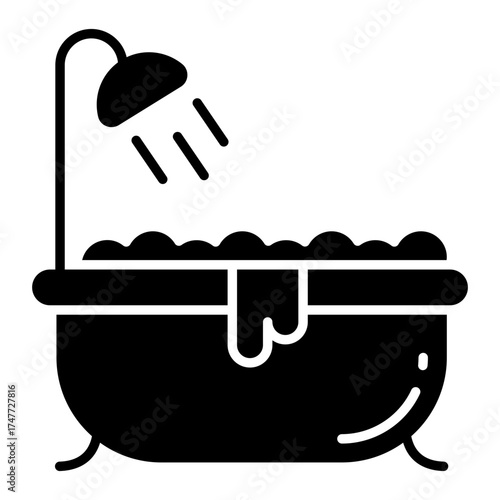 Trendy vector design of bathtub