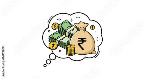 Visualizing the concept of financial wealth and savings in a dream bubble.