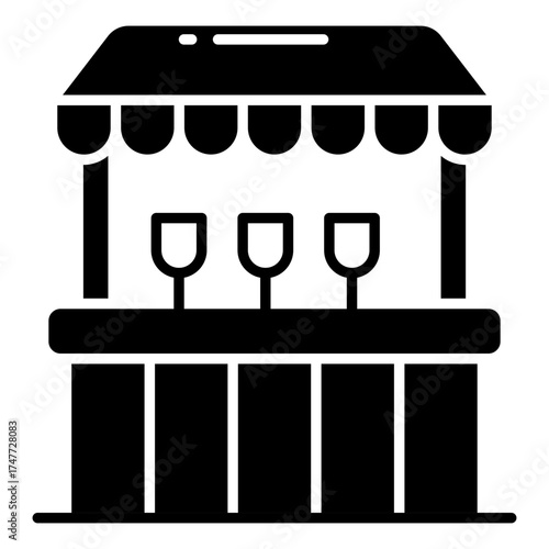 A trendy design icon of bar