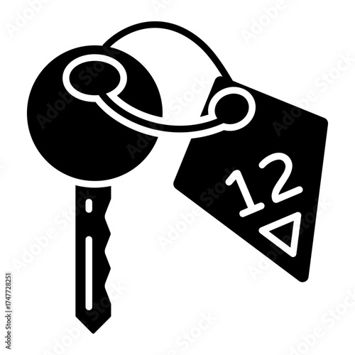 Premium download icon of room key 