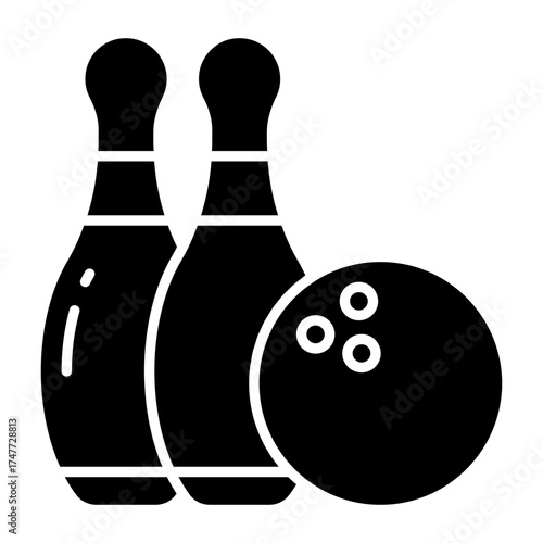 Skittles with ball showcasing concept of bowling game