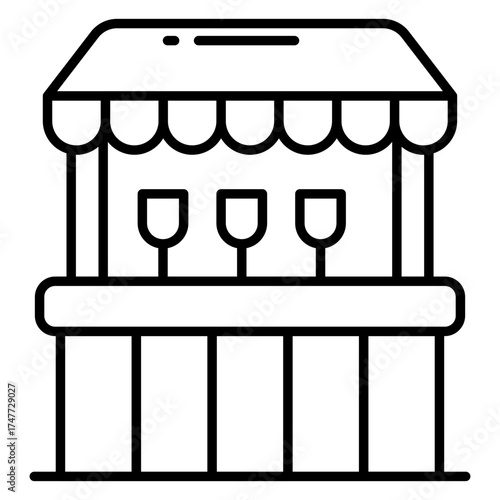 A trendy design icon of bar