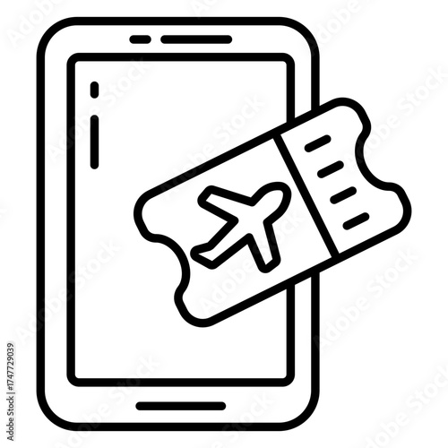 A beautiful design icon of mobile ticket booking 