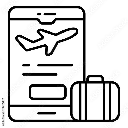 A beautiful design icon of mobile flight booking 
