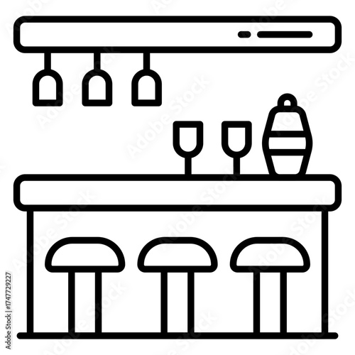 A trendy design icon of bar