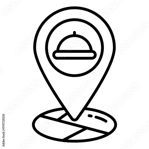 Editable design icon of food location