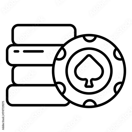 A linear design icon of casino chip