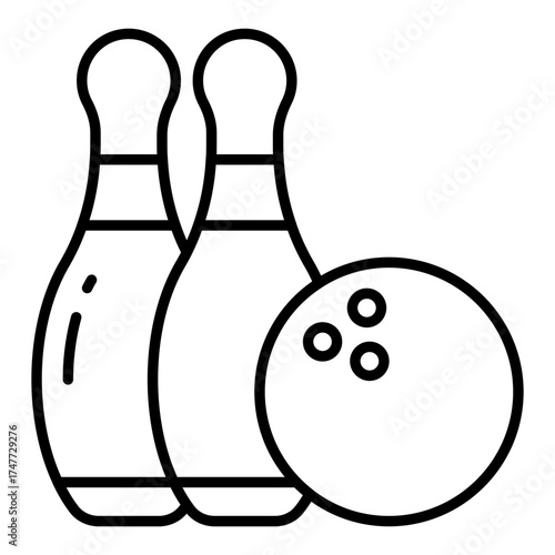 Skittles with ball showcasing concept of bowling game