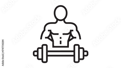 Muscular figure lifting weights, symbolizing strength and fitness goals.