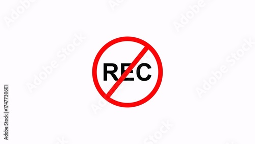 No recording sign vector illustration for prohibited record symbol icon