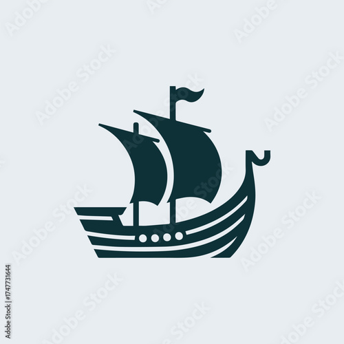 Drakkar Ship Logo
