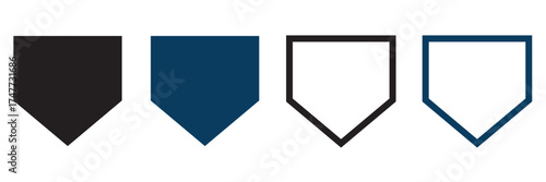 Baseball home plate icon. Baseball icons showing crossed bats behind a diamond home plate. Vector illustration. EPS 10