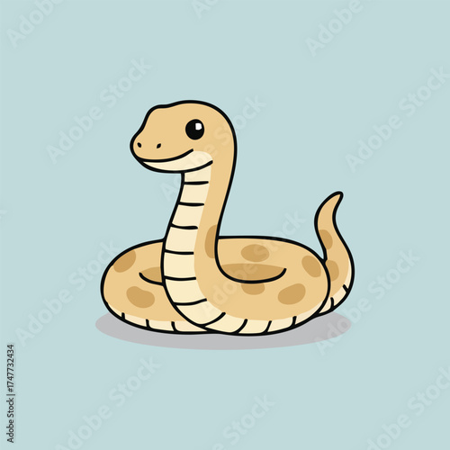 Australian endemic animals - Inland Taipan vector illustration