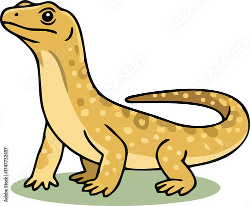 Photos Cute Goanna - Endemic Wildlife of Australia | Flat Vector Illustration