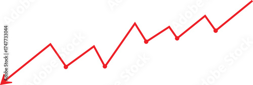 Red zigzag downward arrow with a sketch texture on a white background. Represents decline, decrease, or financial loss. Ideal for business reports or presentations.