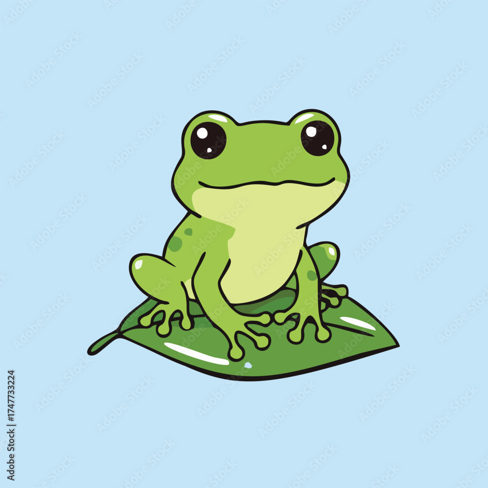 Obraz premium Cute Tree Frog - Endemic Wildlife of Australia | Flat Vector Illustration