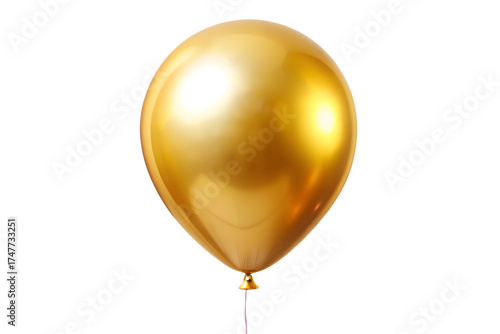 Gold balloon is floating in the air
