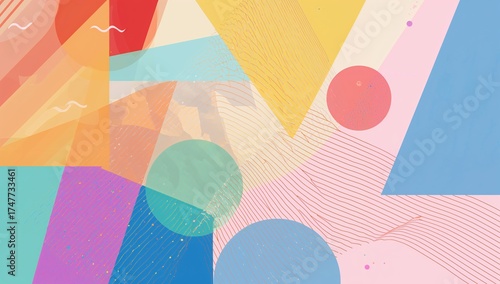 Abstract Colorful Geometric Shapes Background