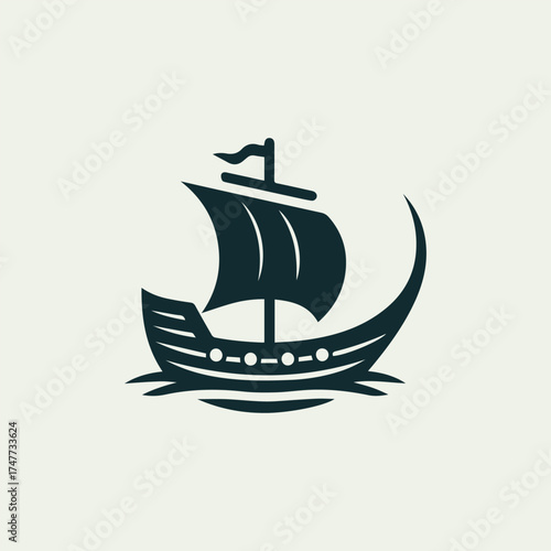 Drakkar Ship Logo