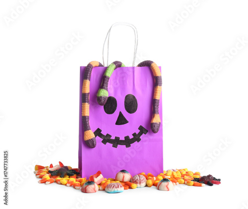 Paper bag with tasty Hallow...