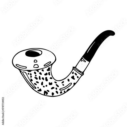 classic detective smoking pipe vector