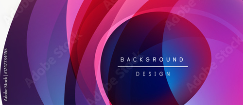 Abstract flowing shapes, vibrant colors. Pink, purple hues blend, creating dynamic background design. Modern aesthetic, smooth gradients present.
