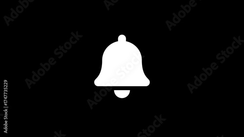 new notification bell icon animation on transparent, loop video
