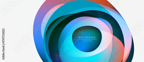 Abstract concentric circles, vibrant colors blend. Modern design element, clean aesthetic, suitable background texture.