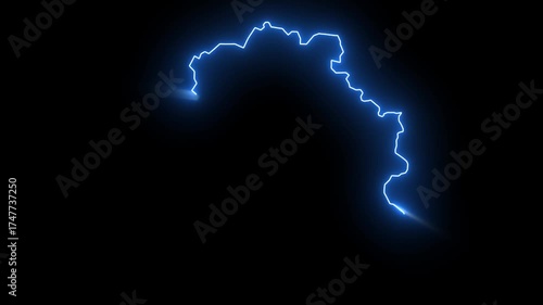 National Capital Region NCR India State Province Glowing Map Reveal Effect 4K Video