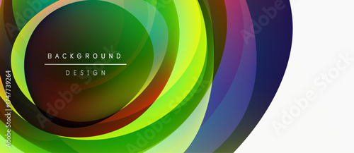 Abstract colorful layers create dynamic visual effect. Modern design features vibrant gradients, smooth transitions. Perfect backdrop.