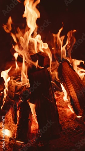 The mesmerizing and captivating campfire flames dance