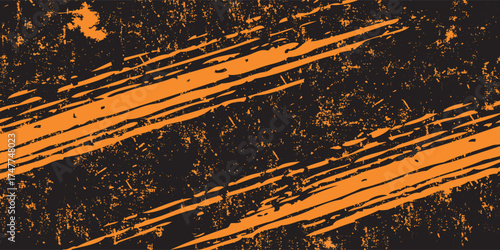 orange black brush Car sticker wrap pattern banner abstract sporty lines. illustration eps 10