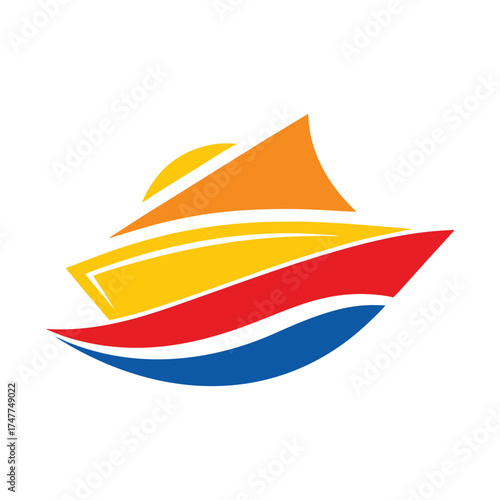 Yacht logo design vector template