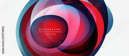 Abstract circles overlap, creating vibrant color gradients. Modern design element for backgrounds, presentations. Smooth transitions, dynamic composition.