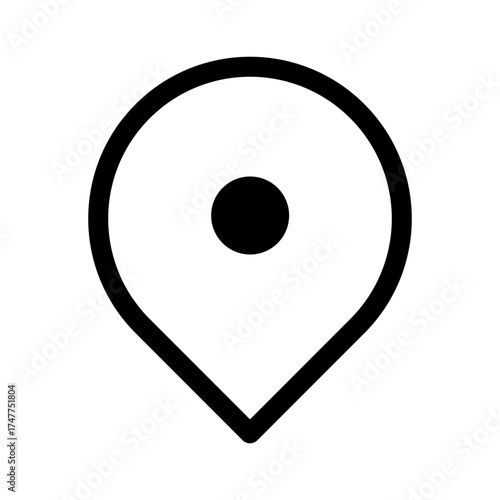 Map pointer icon vector with editable stroke on a transparent background