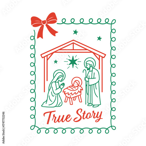 Nativity Scene True Story Christmas Design