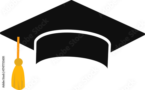 graduation cap icon , university or college graduation hat icon, student graduation cap , student hat outline and filled vector sign. Academic cap linear and full pictogram. Education symbol, logo