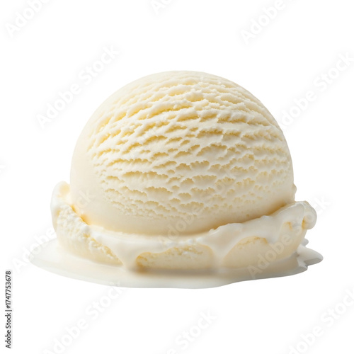 Melting Vanilla Ice Cream Scoop