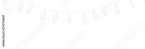 Festive LED string light PNG with glowing bulbs and gold highlights, ideal for Christmas decoration, winter celebration banners, and holiday party background designs