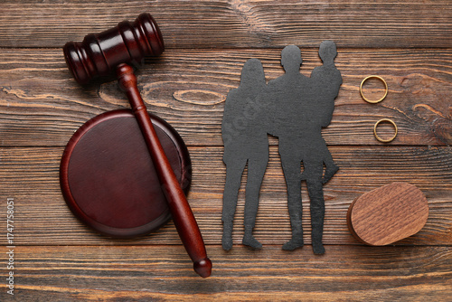 Judge's gavel with figures ...
